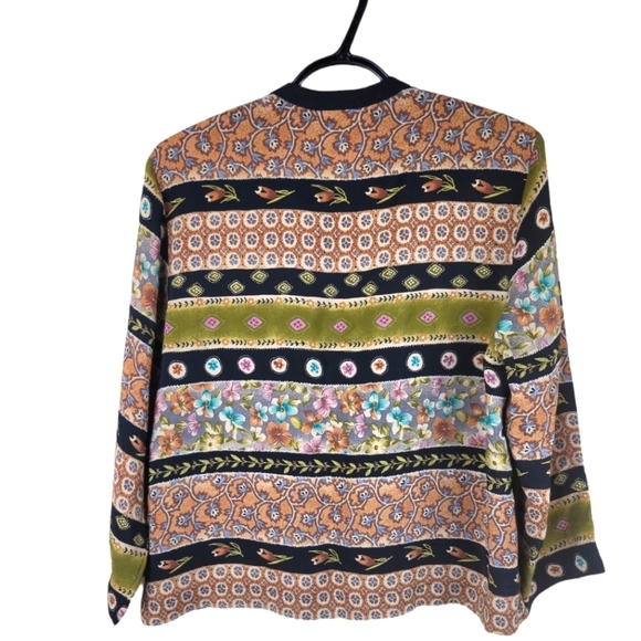 **VINTAGE** COLDWATER CREEK Floral 3/4length sleeve top/jacket/blouse - Picture 7 of 7